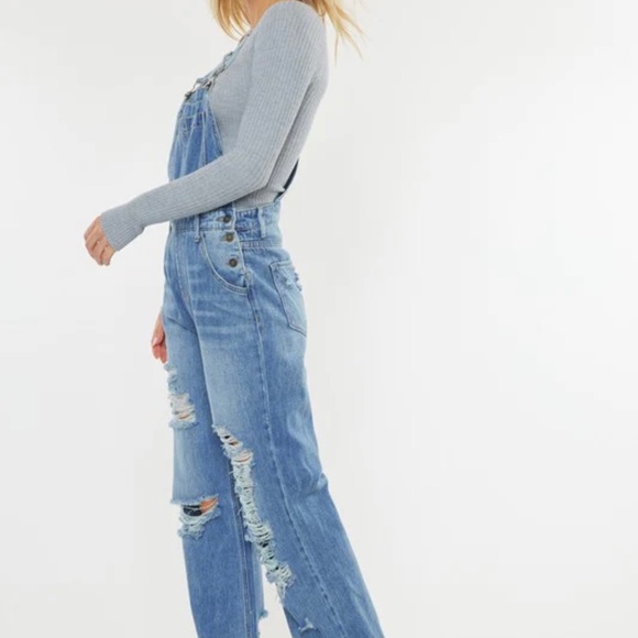 Kancan The Melissa Distressed Overall - medium wash - Picture 2 of 6